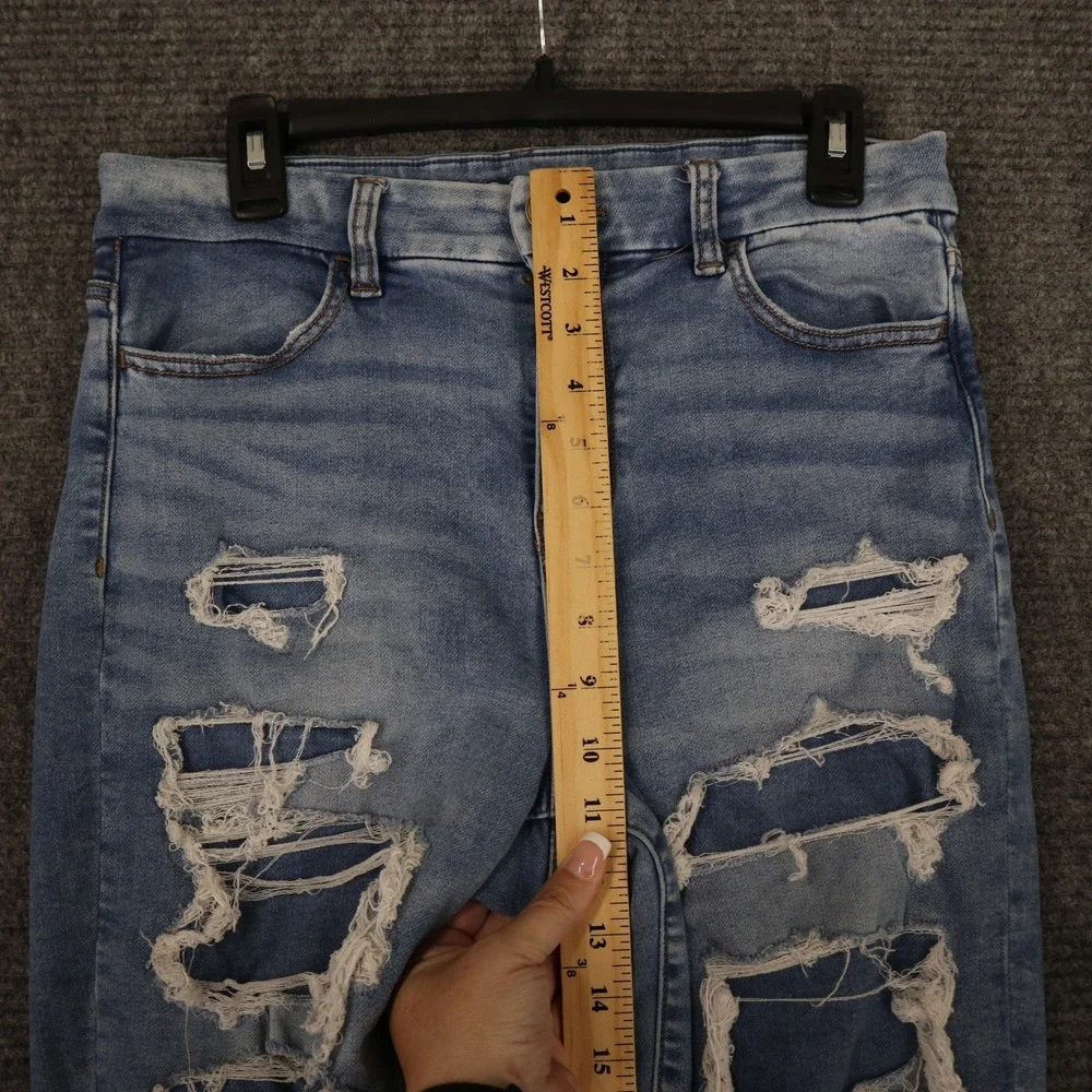 American Eagle Thrashed Jeans Womens 8 Distressed High Rise Skinny Casual